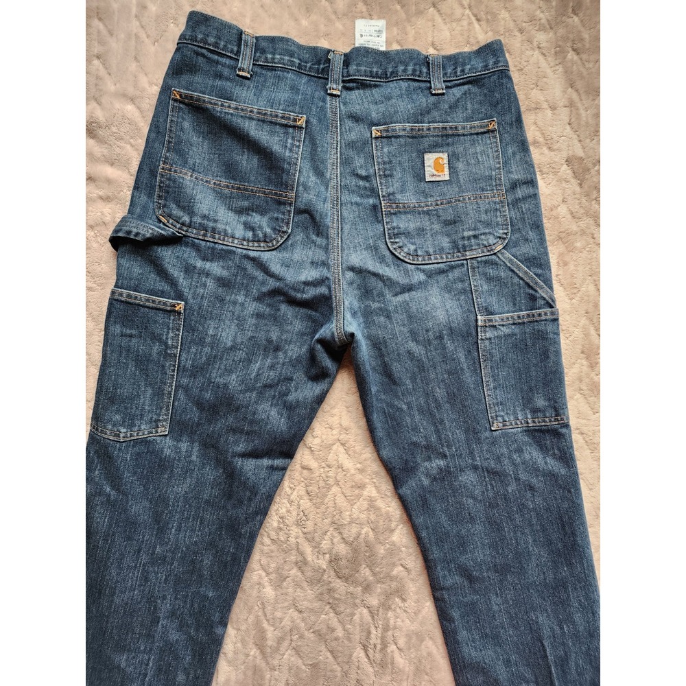 Carhartt Relaxed Fit Carpenter Jeans Mens 34x32 Dark Wash Work Pants